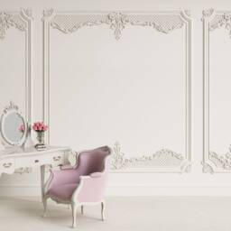 3D Cornice Wall Mural Wallpaper, Classic White Decor, Peel & Stick - thumbnail 2