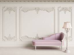 3D Cornice Wall Mural Wallpaper, Classic White Decor, Peel & Stick - thumbnail 1