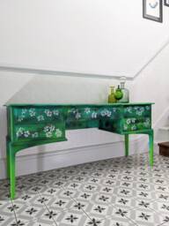 Anemone Garden ~ Hand Painted Vintage Stag Dressing Table