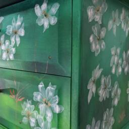 Anemone Garden ~ Hand Painted Vintage Stag Dressing Table - thumbnail 3