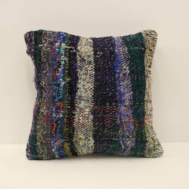 Turkish Kilim Pillow Cover Throw 12x12 Inches 30x30 cm Boho Vintage Rug 4Of-81 - image 1