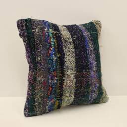 Turkish Kilim Pillow Cover Throw 12x12 Inches 30x30 cm Boho Vintage Rug 4Of-81 - thumbnail 2