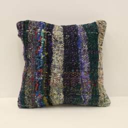 Turkish Kilim Pillow Cover Throw 12x12 Inches 30x30 cm Boho Vintage Rug 4Of-81 - thumbnail 1