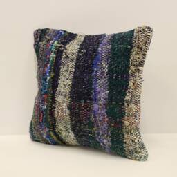 Turkish Kilim Pillow Cover Throw 12x12 Inches 30x30 cm Boho Vintage Rug 4Of-81 - thumbnail 3