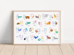 Animal Alphabet/Nursery Decor Playroom Wall Art Baby Poster Abcs - thumbnail 1