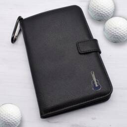 Blue Guitar Design - Personalised Leatherette Golf Organiser Complete With Divot Repairer, Marker, Tees, Scorecard & Pencils - thumbnail 1