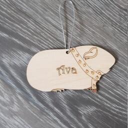 Personalized Pet Christmas Ornament Wooden Cat, Dog, Guinea Pig, Sheep - thumbnail 2