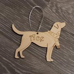 Personalized Pet Christmas Ornament Wooden Cat, Dog, Guinea Pig, Sheep - thumbnail 3