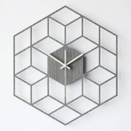 Cube Shape Silent Wood Clock - Modern & Unique For Home, Minimalist Non Ticking Geometric Living Room Decor - thumbnail 3