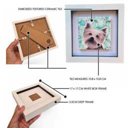 Yorkshire Terrier Dog Ceramic Wall Art Framed Home Decor - thumbnail 2