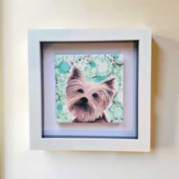 Yorkshire Terrier Dog Ceramic Wall Art Framed Home Decor - thumbnail 4