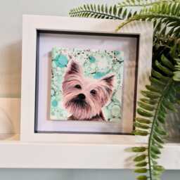 Yorkshire Terrier Dog Ceramic Wall Art Framed Home Decor - thumbnail 1