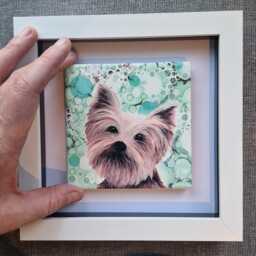 Yorkshire Terrier Dog Ceramic Wall Art Framed Home Decor - thumbnail 3