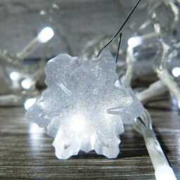 Hanging Christmas Snowflakes, Glitter Snowflake Baubles - thumbnail 3