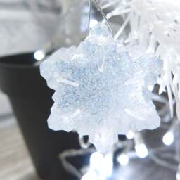 Hanging Christmas Snowflakes, Glitter Snowflake Baubles - thumbnail 4