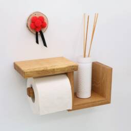 Lothar Toilet Paper Holder Made Of Oak - thumbnail 2