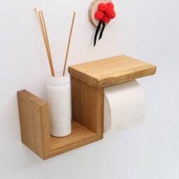 Lothar Toilet Paper Holder Made Of Oak - thumbnail 3
