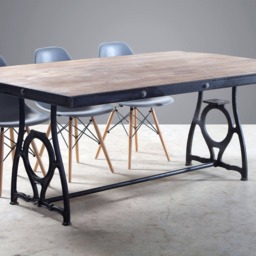 A Custom Made Industrial Dining Or Conference Table On Machinery Base Legs. Guide Price Only - thumbnail 3