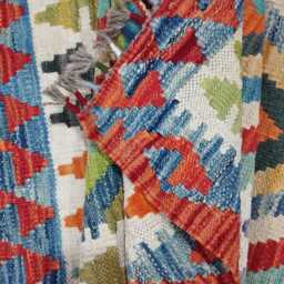 Traditional Kilim Rug, Handmade Artisan Afghan Turkish Scandinavian Navajo Bohemian Wool Flatweave Multicolour Rug 129x85 cm - thumbnail 4