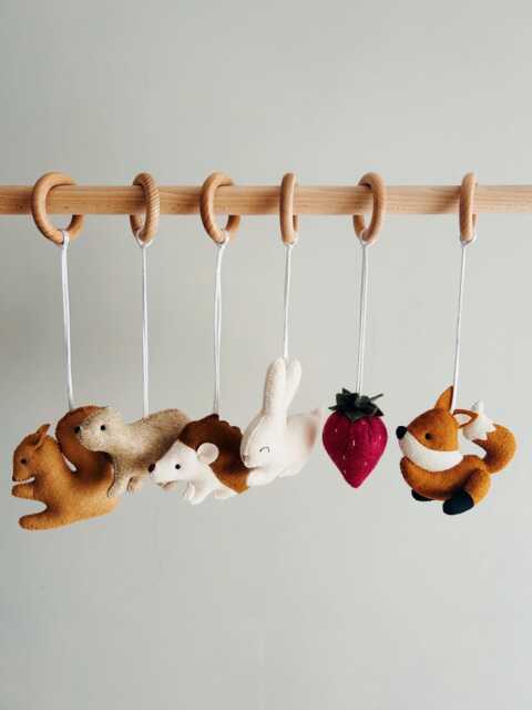 Felt Woodland Baby Gym Toys Montessori Nursery Decor - image 1