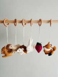 Felt Woodland Baby Gym Toys Montessori Nursery Decor - thumbnail 1
