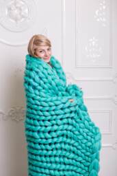 Super Chunky Knit Blanket, Merino Wool Knits, Yarn, Wool, Knitted Blanket - thumbnail 1