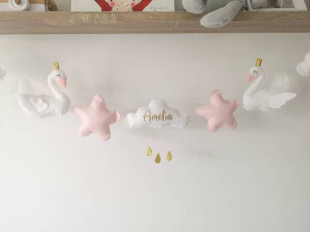 Swan Nursery Decor/Accessories. Girls Garland, Room Accessories, Baby Shower Gift - image 1