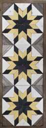 Amish Barn Quilt Wall Art 30 X 10.5 Black & Yellow Stars - thumbnail 1