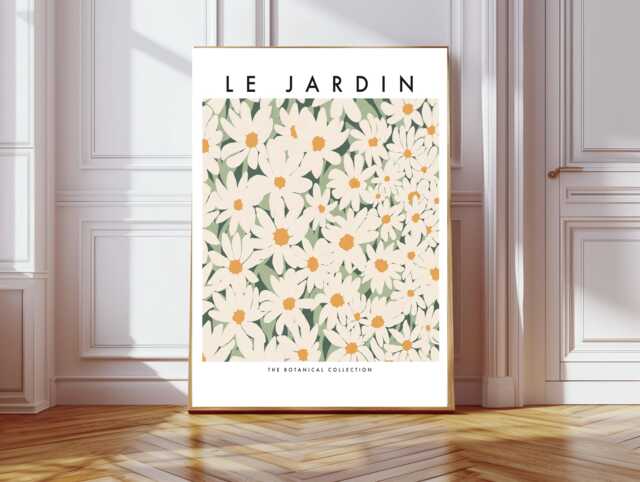 Botanical Daisy Art Print, Flower Poster, Floral Wall Decor, Art, Matisse Art - image 1