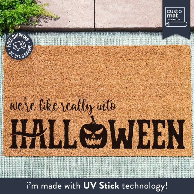 We're Like Really Into Halloween Custom Pumpkin Doormat - Decorations For A Party Season Porch - image 1