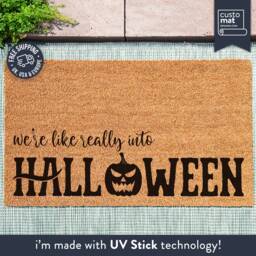We're Like Really Into Halloween Custom Pumpkin Doormat - Decorations For A Party Season Porch - thumbnail 1