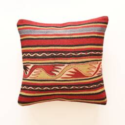 Kilim Pillow Cover 16x16 Moroccan Cushion 40x40 Pillows Kelim Kissen Turkish Morrocan Bohemian - thumbnail 1
