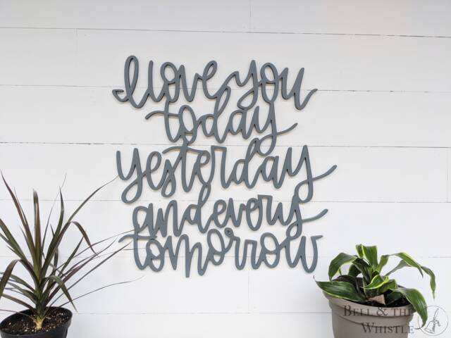 I Love You Wood Cutout Sign - Wedding Wall Art Valentine Gift Inspirational Quote Decor - image 1