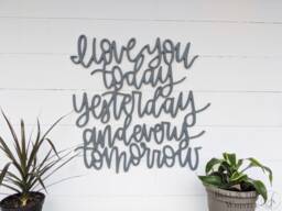 I Love You Wood Cutout Sign - Wedding Wall Art Valentine Gift Inspirational Quote Decor - thumbnail 1