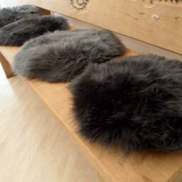 Seat Cover/Pad Lambskin Sheepskin Antracite 40cm - thumbnail 3
