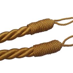 "1 Large Elegant Handmade Gold Window Treatment Decor Curtain Tie Drapery Pull Back Cord/Rope 36"" Long/ 1/2" - thumbnail 3