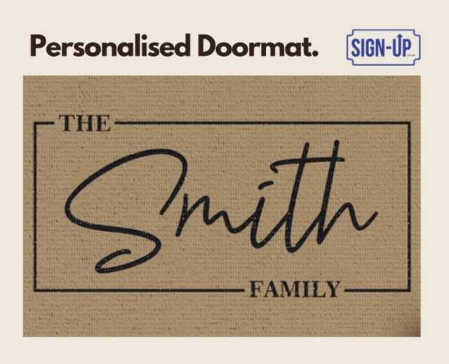 Personalised Custom Doormat - Cozy Coir Welcome Mat Couple Gift - image 1