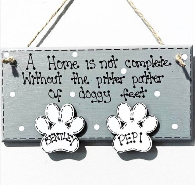 Personalised Pet Sign, Home, Plaque, Paw, Pet Plaque Home, Pet Sign Dog, Cat, Dog Sign, Pet Owner, Lover, Cat Lover, Animal - image 1