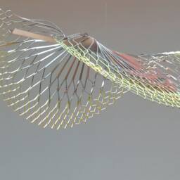Metal Leaf Mobile With A Dash Of Color, Stainless Steel Fall Decor, Kinetic Delicate & Durable Metal Sculpture - thumbnail 3