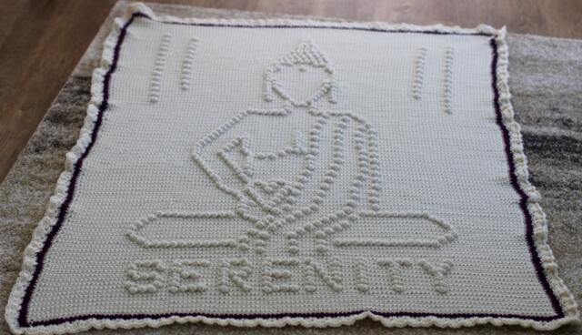 Serenity Buddha Afghan Pattern - Yoga Blanket Zen - image 1