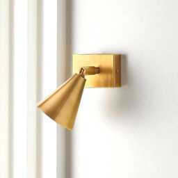 Brass Spotlight Mid Century Adjustable Wall Sconce Lamp - thumbnail 2