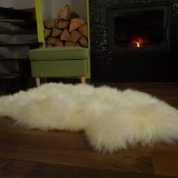 xxl White Sheepskin Rug, Genuine Leather Throw, Comfy Cozy Decor - 50x30 - thumbnail 2
