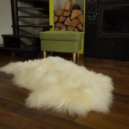 xxl White Sheepskin Rug, Genuine Leather Throw, Comfy Cozy Decor - 50x30 - thumbnail 3