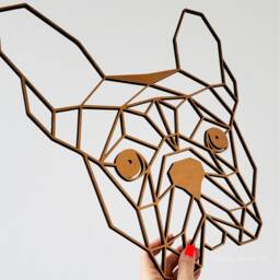 Geometric Dog Art, French Bulldog Gifts, Wood Wall Decor, Hanging, Gifts For Lovers, Dad Gift, Animal Head, Living Room Decor - thumbnail 3