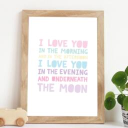 Girls Nursery Prints, Pastel Coloured Bedroom Decor, Quotes, Kids Wall Art, Playroom Decor - thumbnail 1