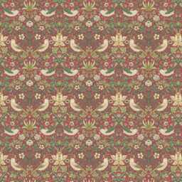 Custom Made William Morris Strawberry Thief Crimson Blackout Lining Curtains 3 - thumbnail 3
