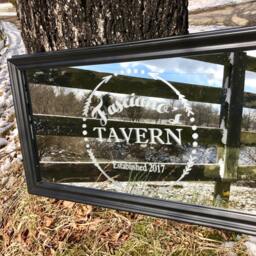 Custom Personalized Arrow Tavern Mirror, Large Bar Engraved Black Mirror, 12x24 - thumbnail 2