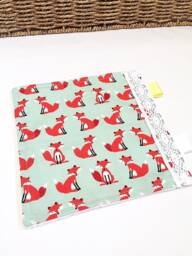 Baby Comforter Blankie, Snuggly Soft Lovey With Lace & Cute Foxes Print Suitable For Newborns, Small Square Security Blanket, Plush Cloth - thumbnail 1