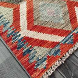 Classic Kilim Rug, Handmade Artisan Afghan Turkish Persian Qashqai Navajo Bohemian Natural Wool Flatweave Multicolour Rug 122x77 cm - thumbnail 2