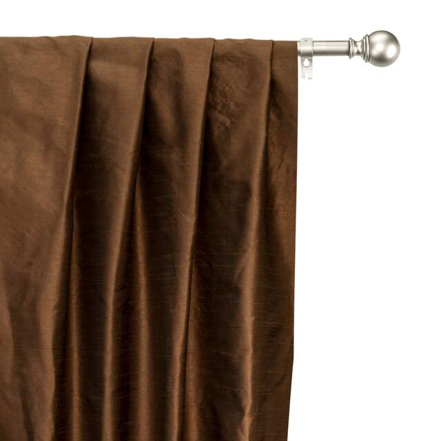 Dark Chocolate Art Silk Curtain Panels, Faux Curtains - Rod Pocket, Grommet, Box Pleat, Three Pinch Tab Top & Plain Ring Top - image 1